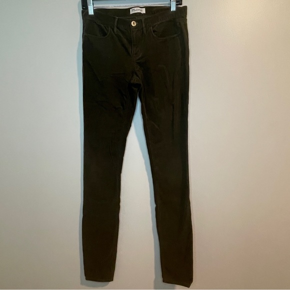 Madewell Pants Womens Size 27 x 34 Olive Green Skinny Stretch Corduroy Low Rise - Picture 3 of 8